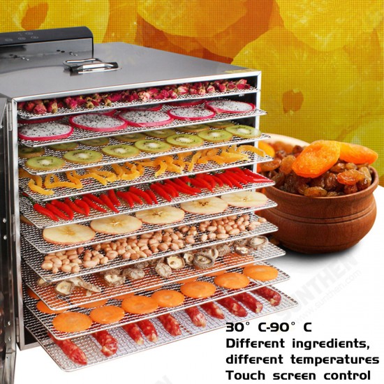 Food Dehydrator 220V 1000W Stainless Steel Yogurt Fruit Dryer-US/EU/AU Plug