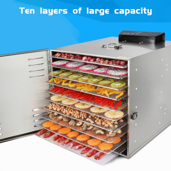 Food Dehydrator 220V 1000W Stainless Steel Yogurt Fruit Dryer-US/EU/AU Plug