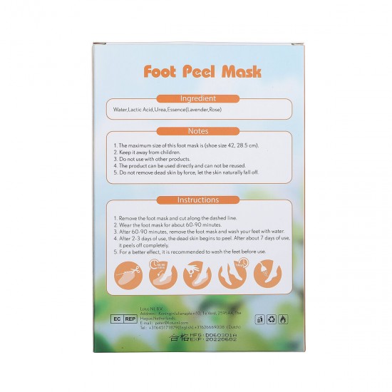 2 Pairs Of Foot Peel Mask Foot Exfoliating Mask Lavender Rose Remove Calluses Dead Skin