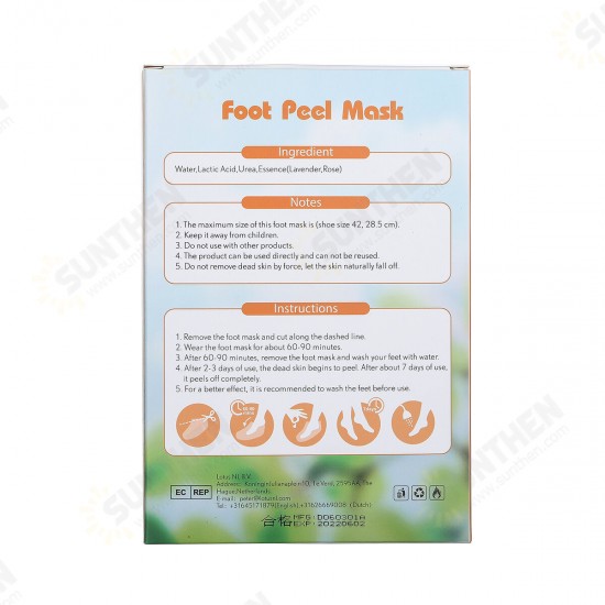 2 Pairs Of Foot Peel Mask Foot Exfoliating Mask Lavender Rose Remove Calluses Dead Skin