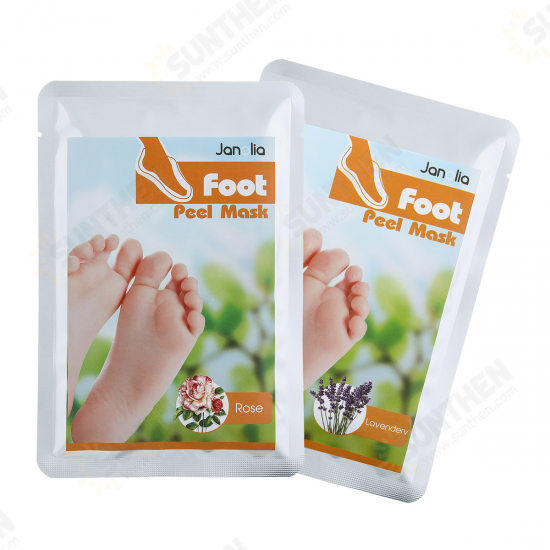 2 Pairs Of Foot Peel Mask Foot Exfoliating Mask Lavender Rose Remove Calluses Dead Skin