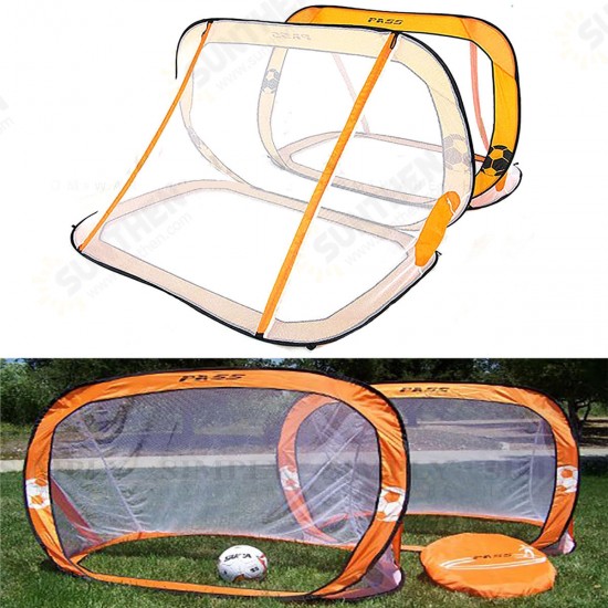 2 x Mini Pop Up Soccer Goals Football Foldable Net Kids Outdoor Sports Training