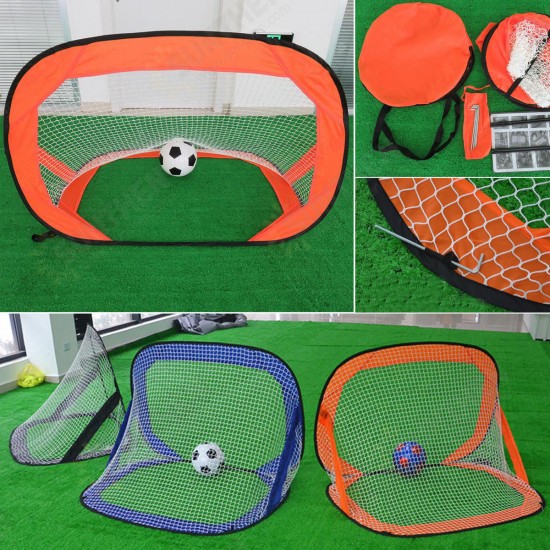 2 x Mini Pop Up Soccer Goals Football Foldable Net Kids Outdoor Sports Training