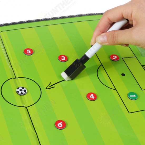 44x32cm Foldable Magnetic Coaching Training Board Tactical Soccer Football Teaching Kit