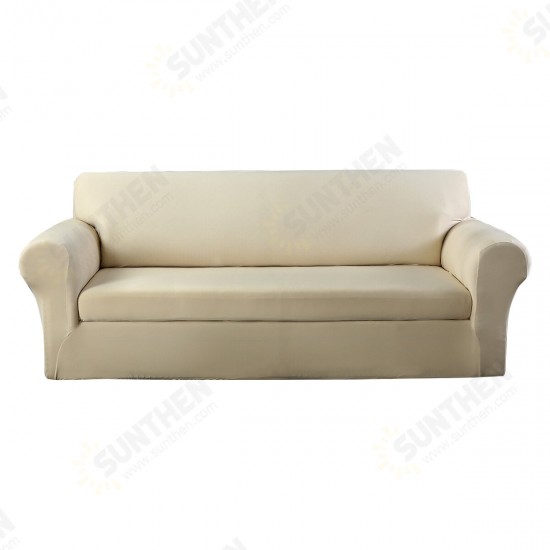 1/2/3/4 Seater Stretch Couch Cover Waterproof Elastic Stretch Sofa Cover Waffle Fabric Solid Color Couch Slipcover