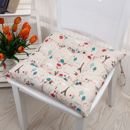 40 x 40cm Soft Thicken Cushion Buttocks Chair Cushion Linen Outdoor Square Cotton Seat Pad