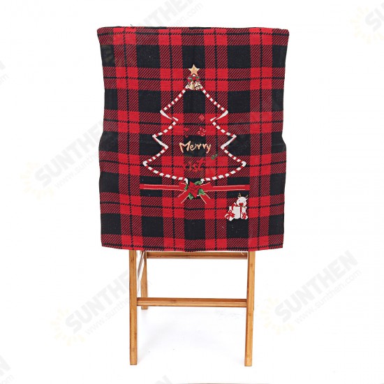 45x58CM Christmas Dinner Chair Back Cover Cartoon Deer Tree Elk Xmas Decor