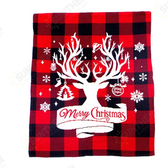 45x58CM Christmas Dinner Chair Back Cover Cartoon Deer Tree Elk Xmas Decor