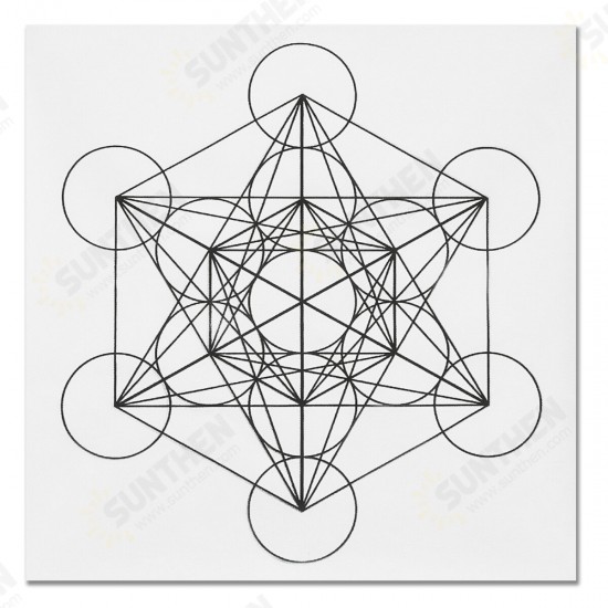 50x50cm Flower Of Life Crystal Grid Cloth Sacred Geometry Healing Tablecloth Beautiful Decorations