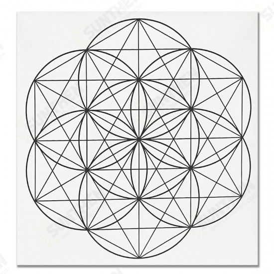 50x50cm Flower Of Life Crystal Grid Cloth Sacred Geometry Healing Tablecloth Beautiful Decorations