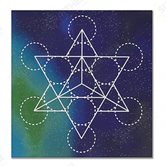 50x50cm Flower Of Life Crystal Grid Cloth Sacred Geometry Healing Tablecloth Beautiful Decorations