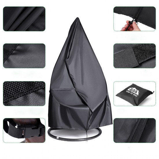 600D Oxford Cloth PU Coating Egg Chair Cover Windproof Tear-resistant Drawstring Chair Cover