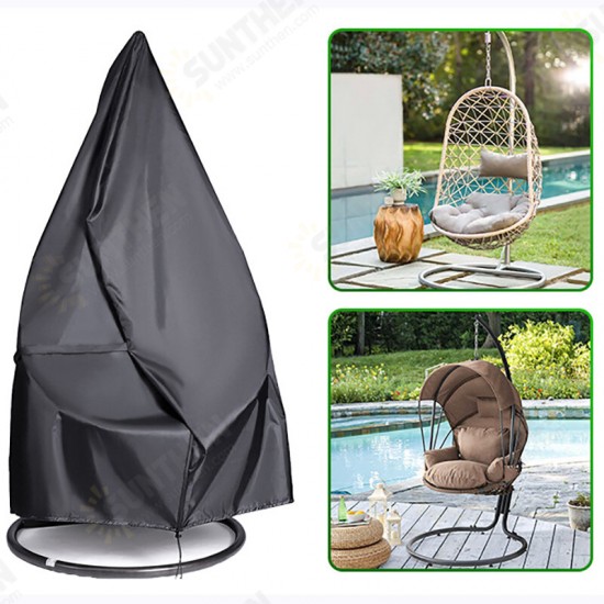 600D Oxford Cloth PU Coating Egg Chair Cover Windproof Tear-resistant Drawstring Chair Cover