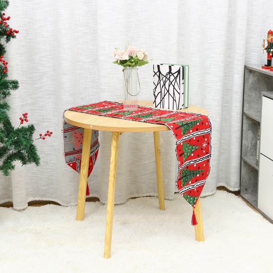 71x14inch Christmas Table Runner Deer Desk Tablecloth Cloth Xmas Party Table