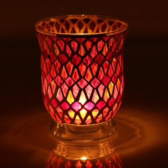 Colored Glass Wind Light Tealight Candle Tealight Candle Holder