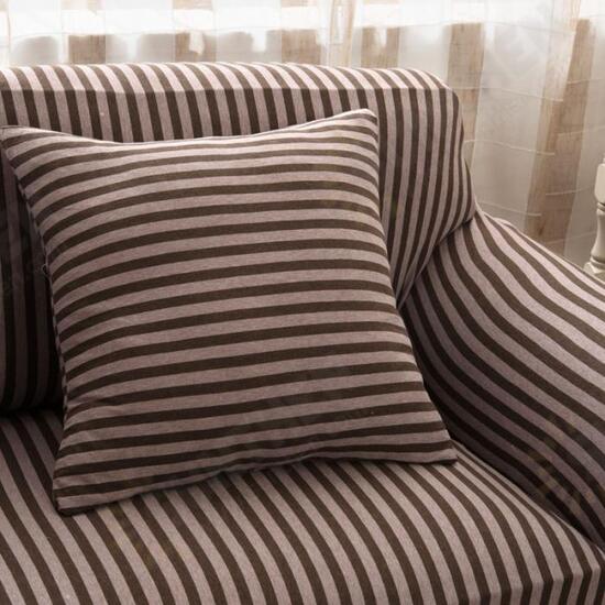 Cotton Striped Sofa Chair Covers Stretch Tight Wrap Slip-resistant Elastic Couch Protector Slipcover