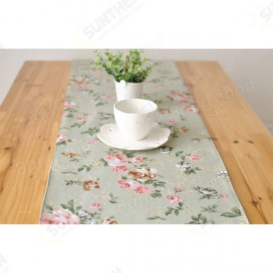 Elegant Rose Cotton Linen Table Runner Desk Cover Heat Insulation Bowl Pad Tableware Mat