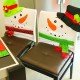 Funny Christmas Snowman Chair Cover Christmas Home Party Decorations Dinner Table Chair Black Cover