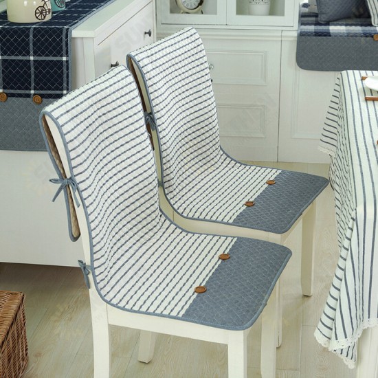 BX 100% Cotton Washed Breathable Dining Back Chair Covers Soft Anti-skid Storage Style Fixed