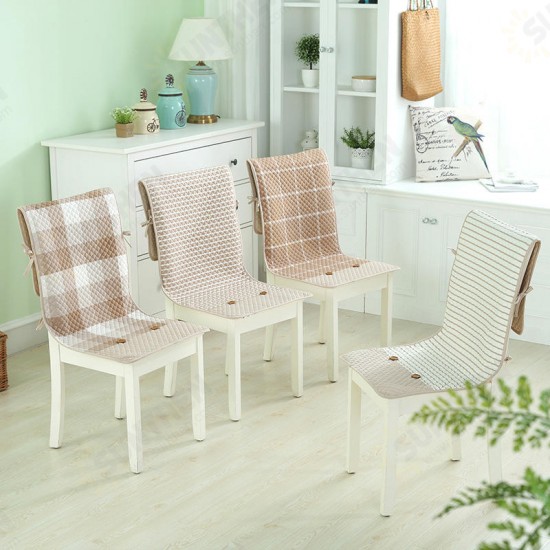 BX 100% Cotton Washed Breathable Dining Back Chair Covers Soft Anti-skid Storage Style Fixed