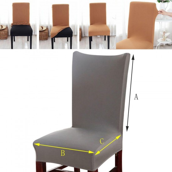WX-660 Spandex Velvet Thick Solid Color Dining Chair Covers Slipcovers Hotel Anti-dirty Removable