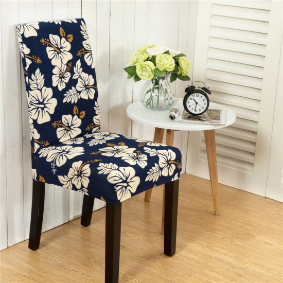 WX-915 Elegant Flower Landscape Elastic Stretch Chair Seat Cover Dining Room Home Wedding Decor