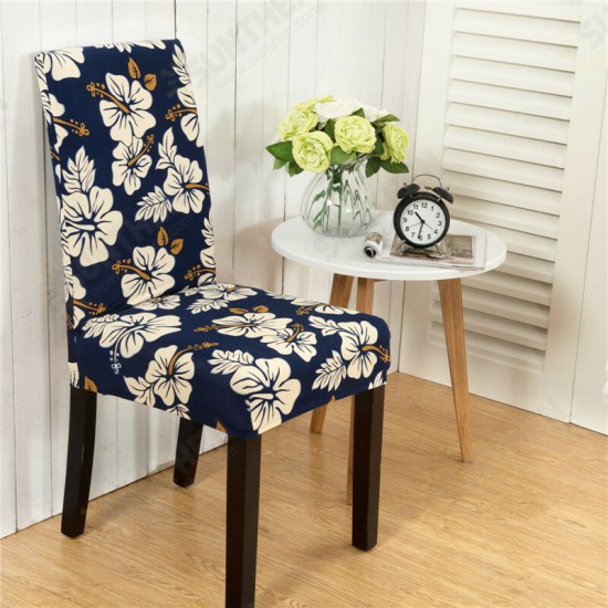 WX-915 Elegant Flower Landscape Elastic Stretch Chair Seat Cover Dining Room Home Wedding Decor