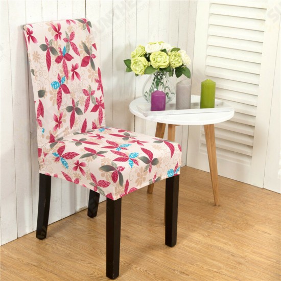 WX-915 Elegant Flower Landscape Elastic Stretch Chair Seat Cover Dining Room Home Wedding Decor