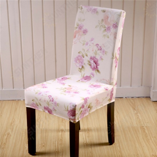 WX-915 Elegant Flower Landscape Elastic Stretch Chair Seat Cover Dining Room Home Wedding Decor