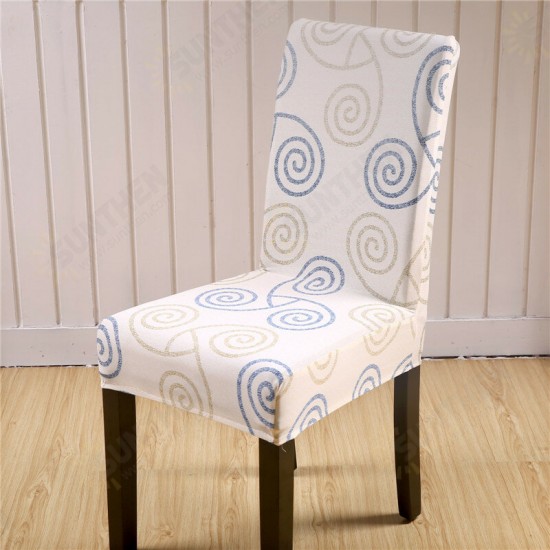 WX-915 Elegant Flower Landscape Elastic Stretch Chair Seat Cover Dining Room Home Wedding Decor