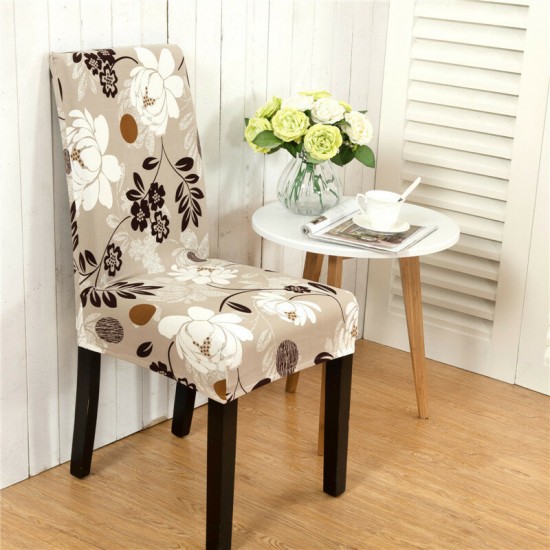 WX-915 Elegant Flower Landscape Elastic Stretch Chair Seat Cover Dining Room Home Wedding Decor