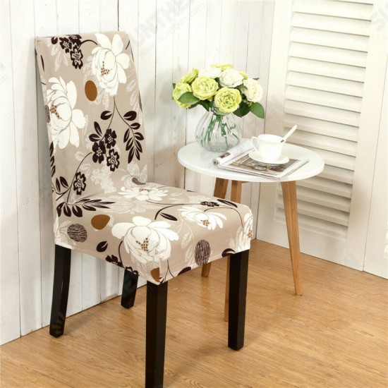 WX-915 Elegant Flower Landscape Elastic Stretch Chair Seat Cover Dining Room Home Wedding Decor