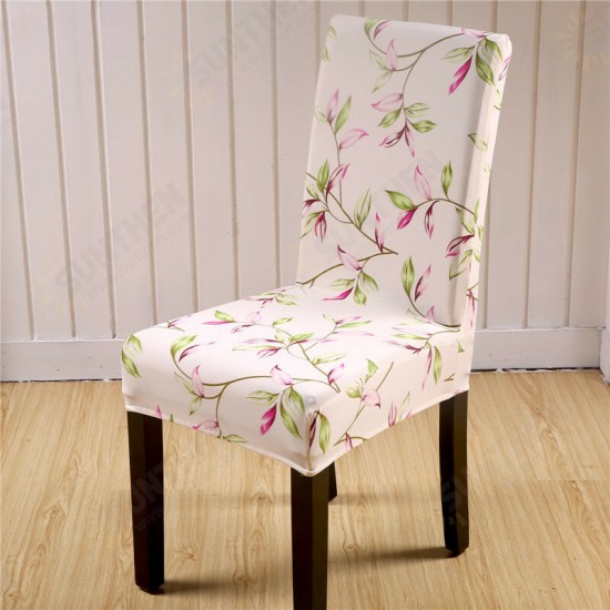 WX-915 Elegant Flower Landscape Elastic Stretch Chair Seat Cover Dining Room Home Wedding Decor