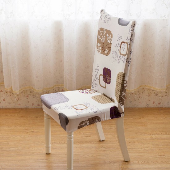 WX-918 ElegantFlower Elastic Stretch Chair Seat Cover Computer Dining Room Home Wedding Decor