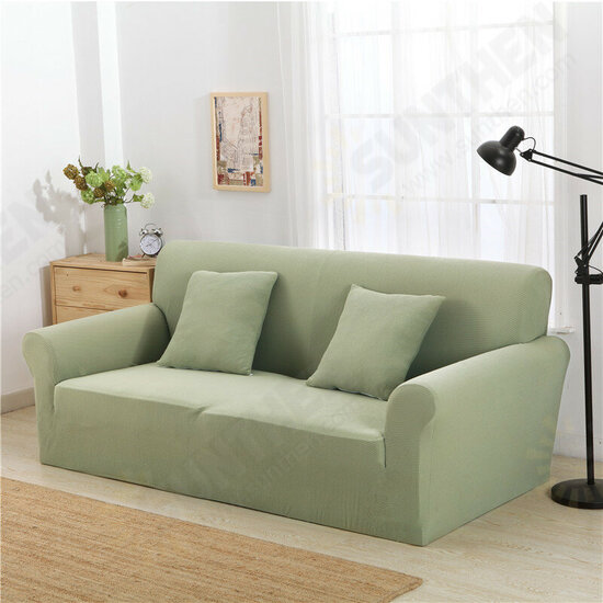 KC-PCP2 Jacquard Thickened Knit Sofa Covers Polyester Spandex Fabric Slipcovers Solid Color