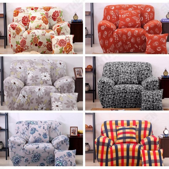 One Seater Textile Spandex Strench Flexible Printed Elastic Sofa Couch Cover Furniture Protector