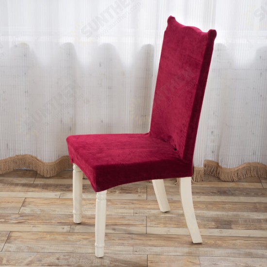 Plush Thicken Antifouling Elastic Stretch Spandex Chair Seat Cover Party Dining Room Wedding Decor