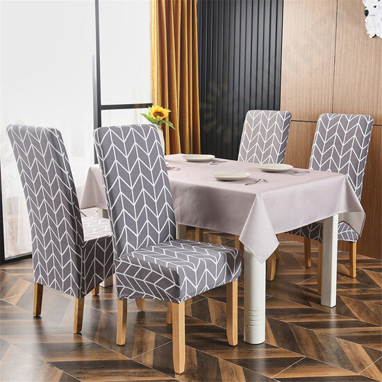 Printed Stretch Chair Cover Elastic Seat Chair Covers Office Chair for Slipcovers Restaurant Banquet Hotel Home Decoration