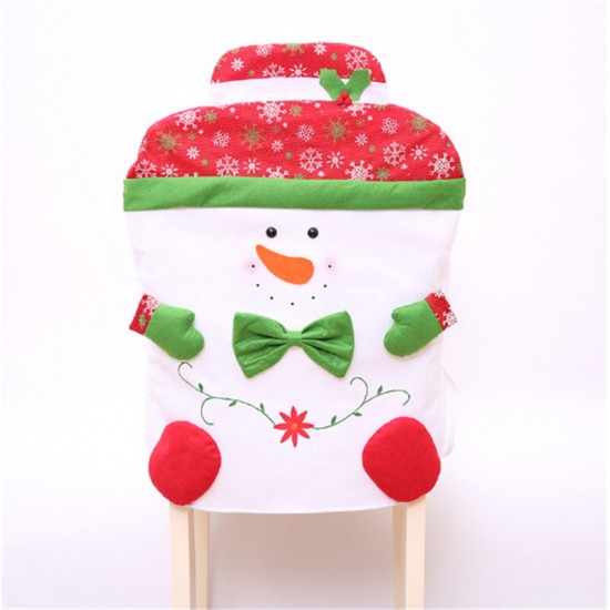 Skidding Christmas Snowman Chair Cover Skiing Style Event Party Christmas Decor Dinner Chairs Cover