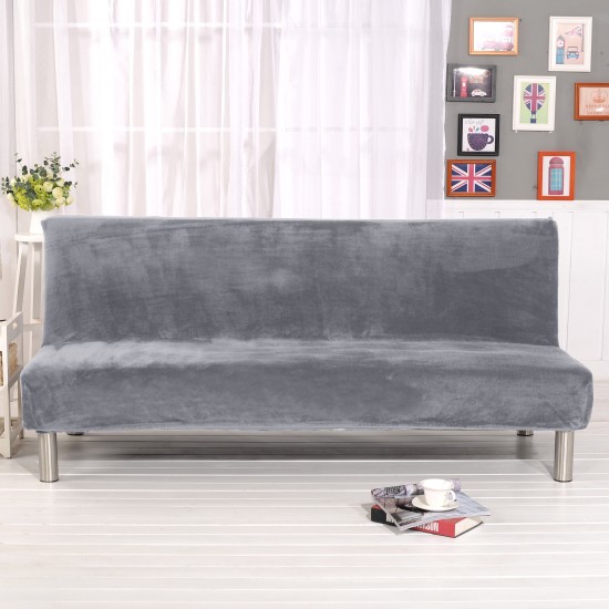 Soft Stretchy Silky Thicken Sofa Cover Elastic Full Cover Without Armrest Folding Sofa Bed Cover Sofa Cushion
