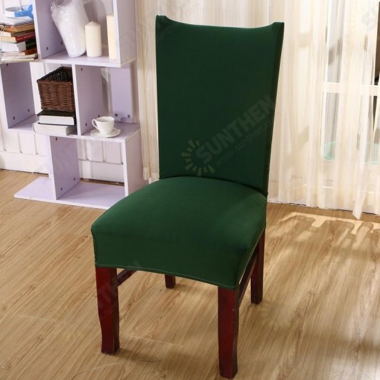 Solid Color Chair Covers Spandex Blue Elastic Chair Covers Pure Color Printing Chair Covers