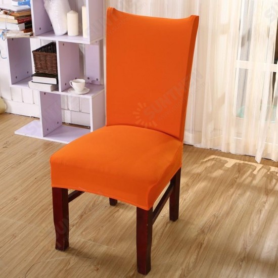 Solid Color Chair Covers Spandex Blue Elastic Chair Covers Pure Color Printing Chair Covers