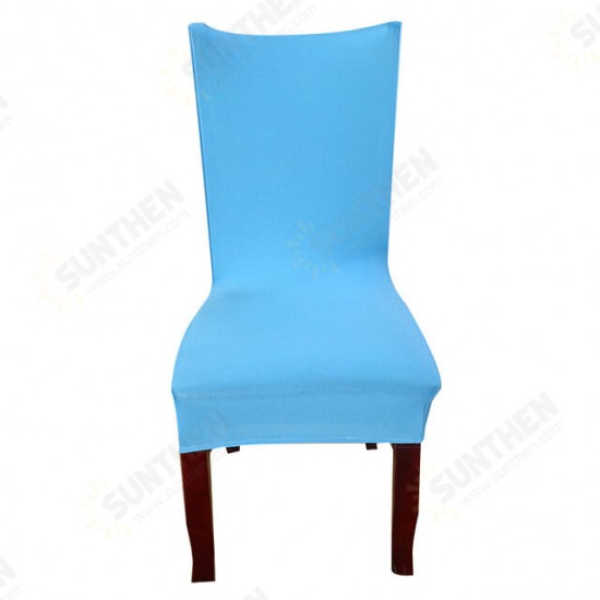 Solid Color Chair Covers Spandex Blue Elastic Chair Covers Pure Color Printing Chair Covers