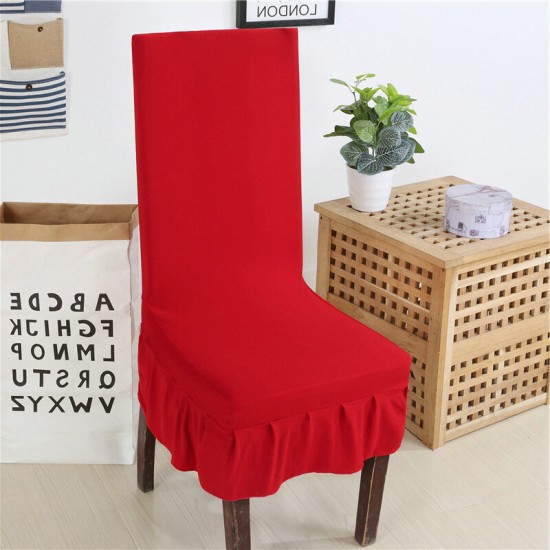 Universal Size Stretch Pleated Chair Covers Skirt Seat Covers for Wedding Banquet Party Hotel Decor