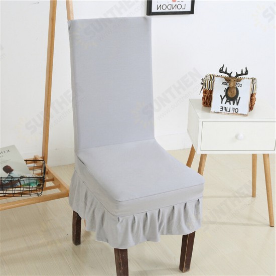 Universal Size Stretch Pleated Chair Covers Skirt Seat Covers for Wedding Banquet Party Hotel Decor