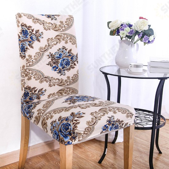 WX-PP3 Elegant Flower Elastic Stretch Chair Seat Cover Dining Room Home Wedding Decor