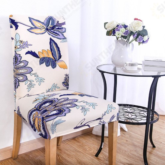 WX-PP3 Elegant Flower Elastic Stretch Chair Seat Cover Dining Room Home Wedding Decor