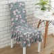 WX-PP5 Elegant Flower Elastic Stretch Chair Seat Cover With Skirt Hem Dining Room Home Wedding