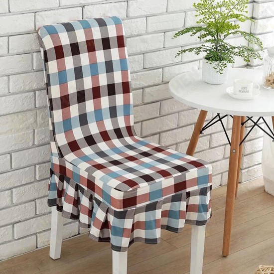 WX-PP5 Elegant Flower Elastic Stretch Chair Seat Cover With Skirt Hem Dining Room Home Wedding