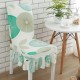 WX-PP5 Elegant Flower Elastic Stretch Chair Seat Cover With Skirt Hem Dining Room Home Wedding